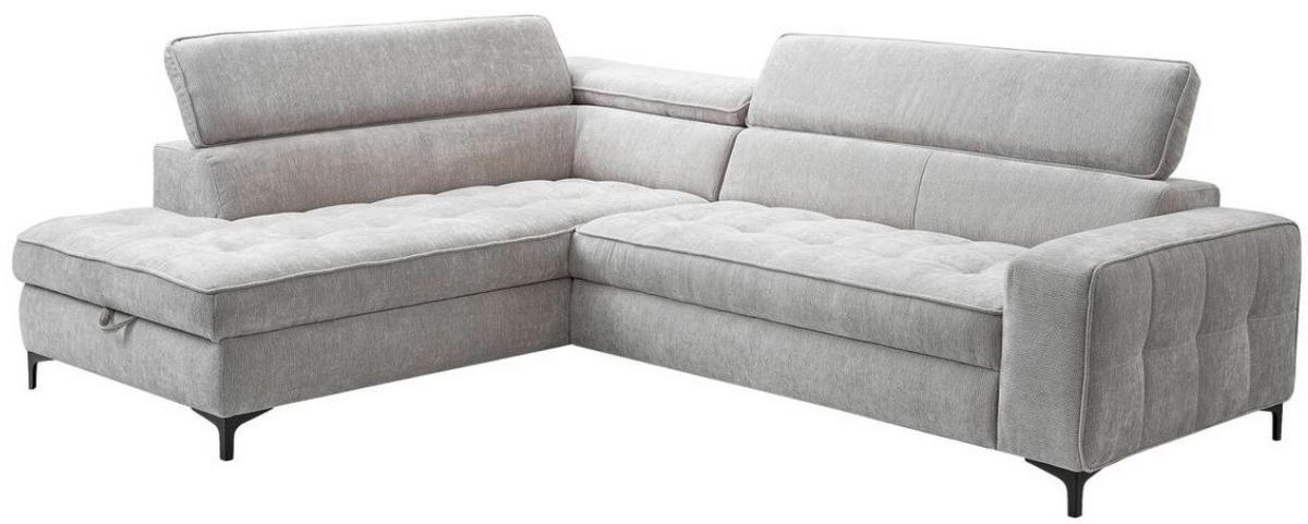 SOFFA i chenille ljusgrå  - ljusgrå/svart, Design, metall/textil (203/70-90/251cm) - Carryhome