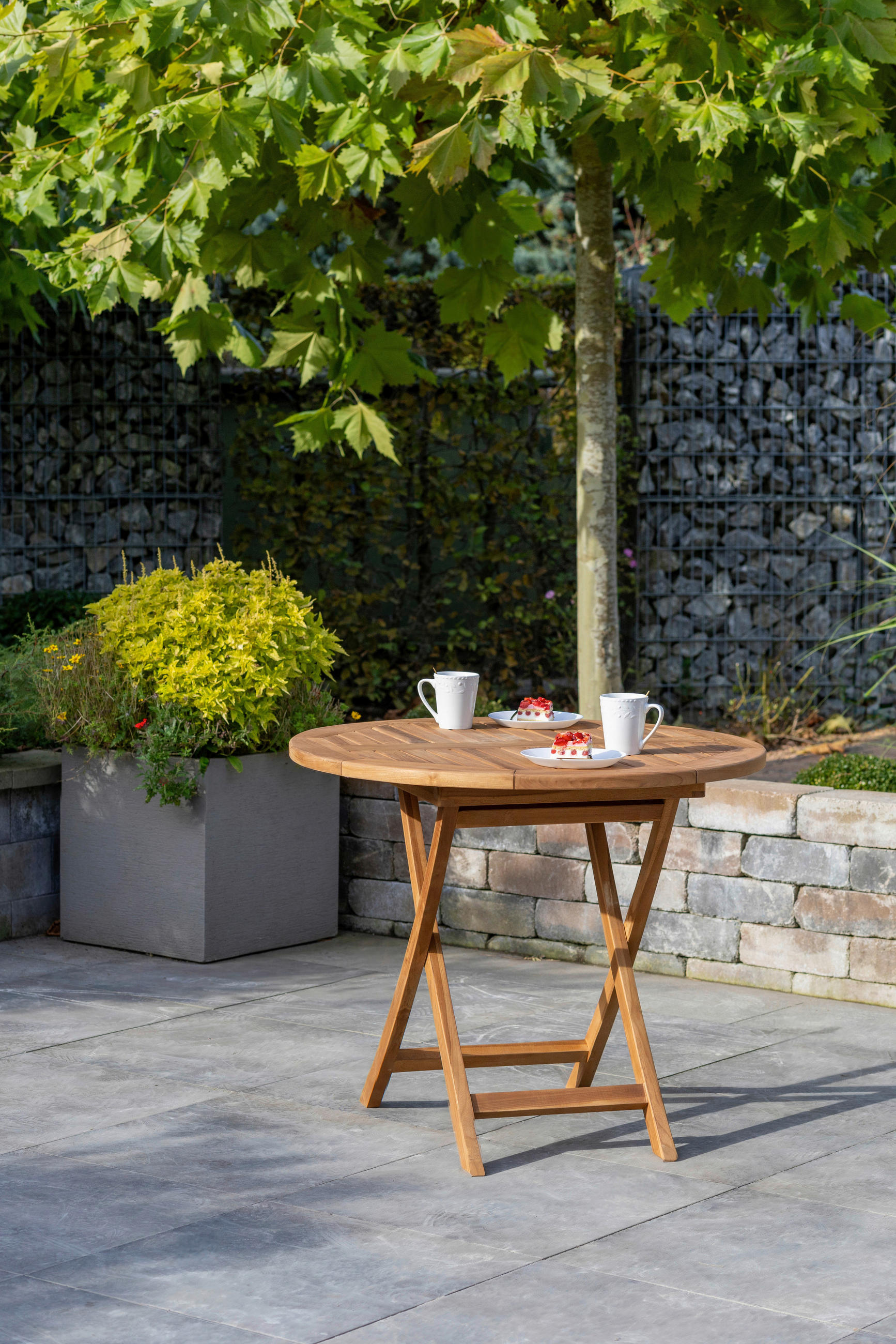 GARTENTISCH Holz rund  - Teakfarben, Basics, Holz (90/75cm) - Gardenson