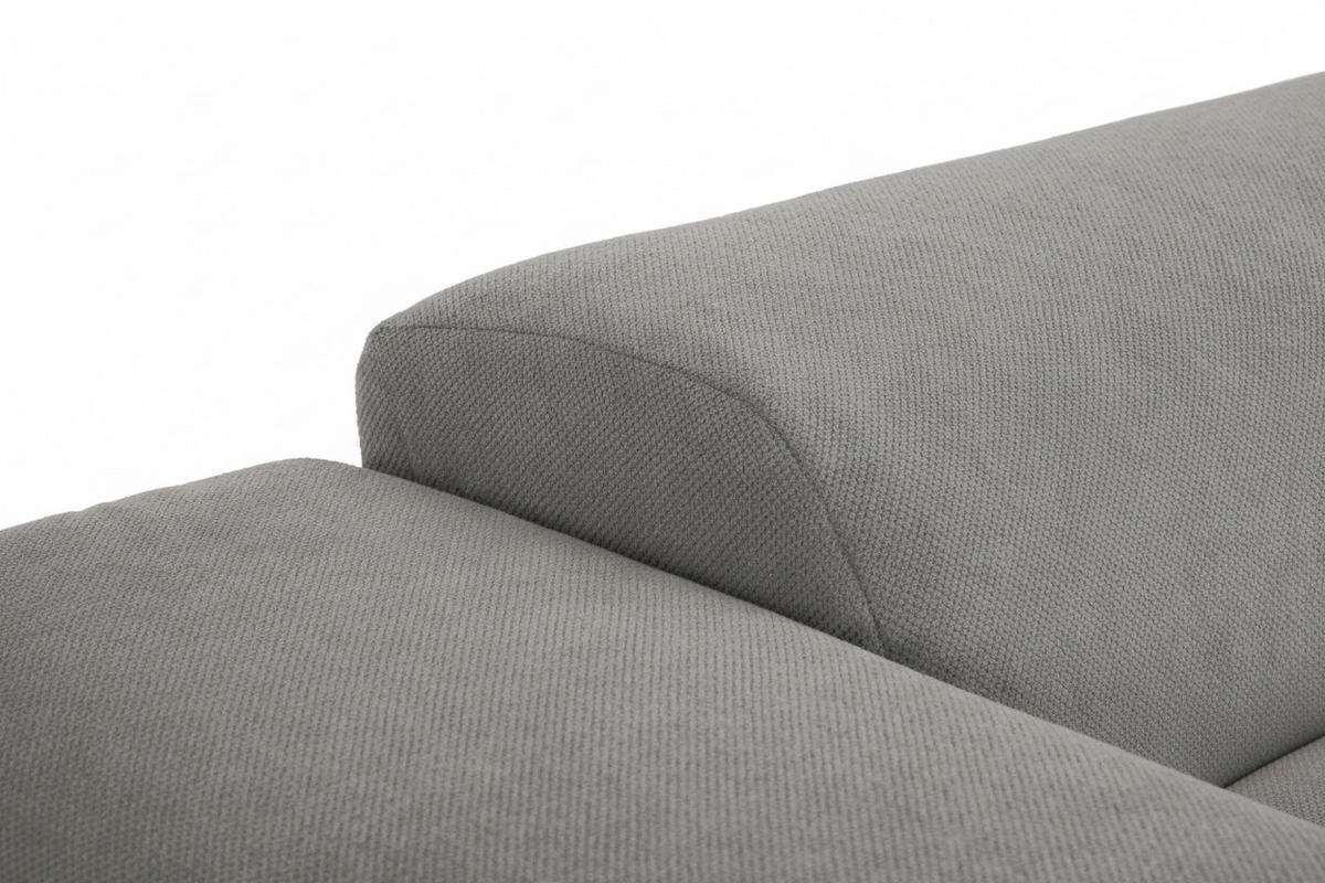3-SITZER-SOFA MANNE in Struktur Grau  - Schwarz/Grau, Design, Kunststoff/Textil (266/76/116cm) - MID.YOU