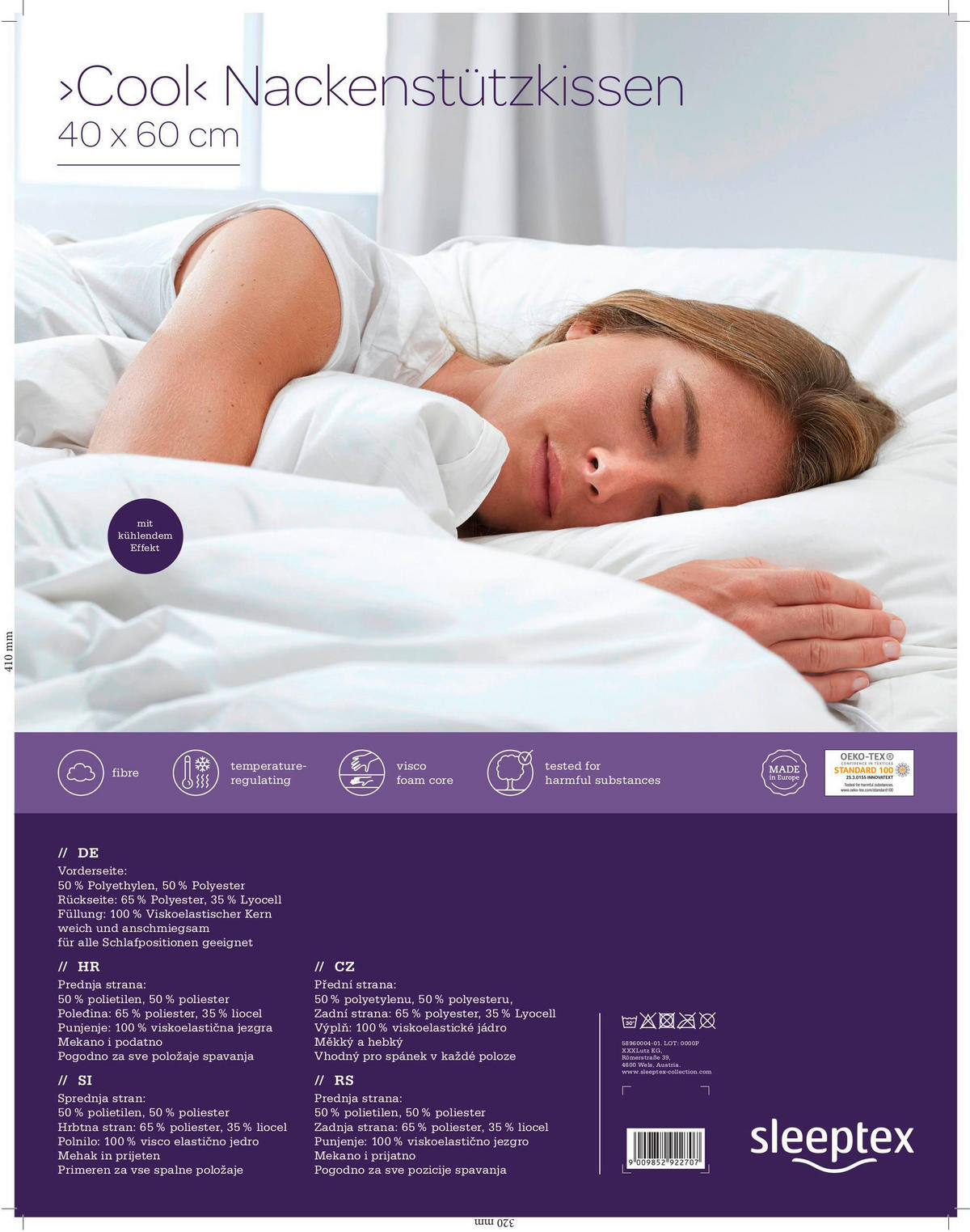 VZGLAVNIK ZA VRAT  40/60 cm       - Basics (40/60cm) - Sleeptex