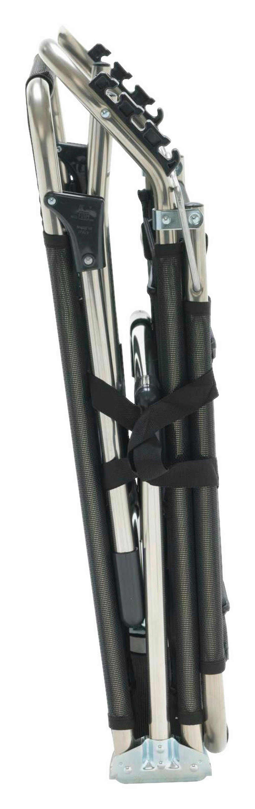 DREIBEINLIEGE 58/42/190 cm  - Schwarz/Alufarben, Basics, Textil/Metall (58/42/190cm) - FIAM