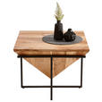 COUCHTISCH Akazie teilmassiv 60/60/45 cm quadratisch Naturfarben, Schwarz  - Schwarz/Naturfarben, LIFESTYLE, Holz/Metall (60/60/45cm) - Landscape