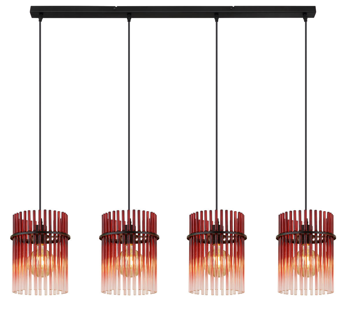 HÄNGELEUCHTE 110/20/140 cm  - Klar/Brombeere, LIFESTYLE, Glas/Kunststoff (110/20/140cm) - Globo