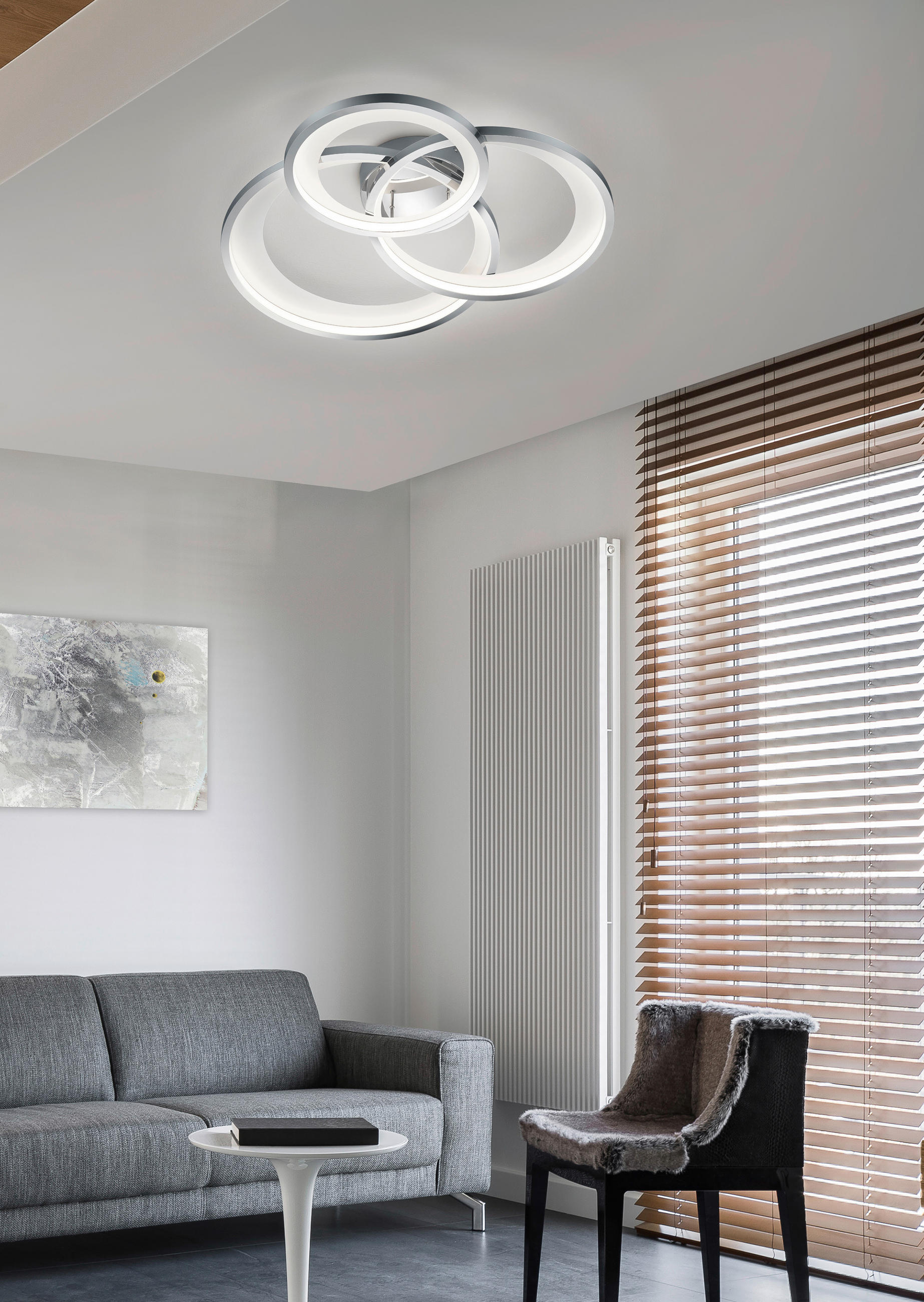 LED-DECKENLEUCHTE 36 W     - Chromfarben, Design, Metall (71/10/63cm) - Trio Leuchten