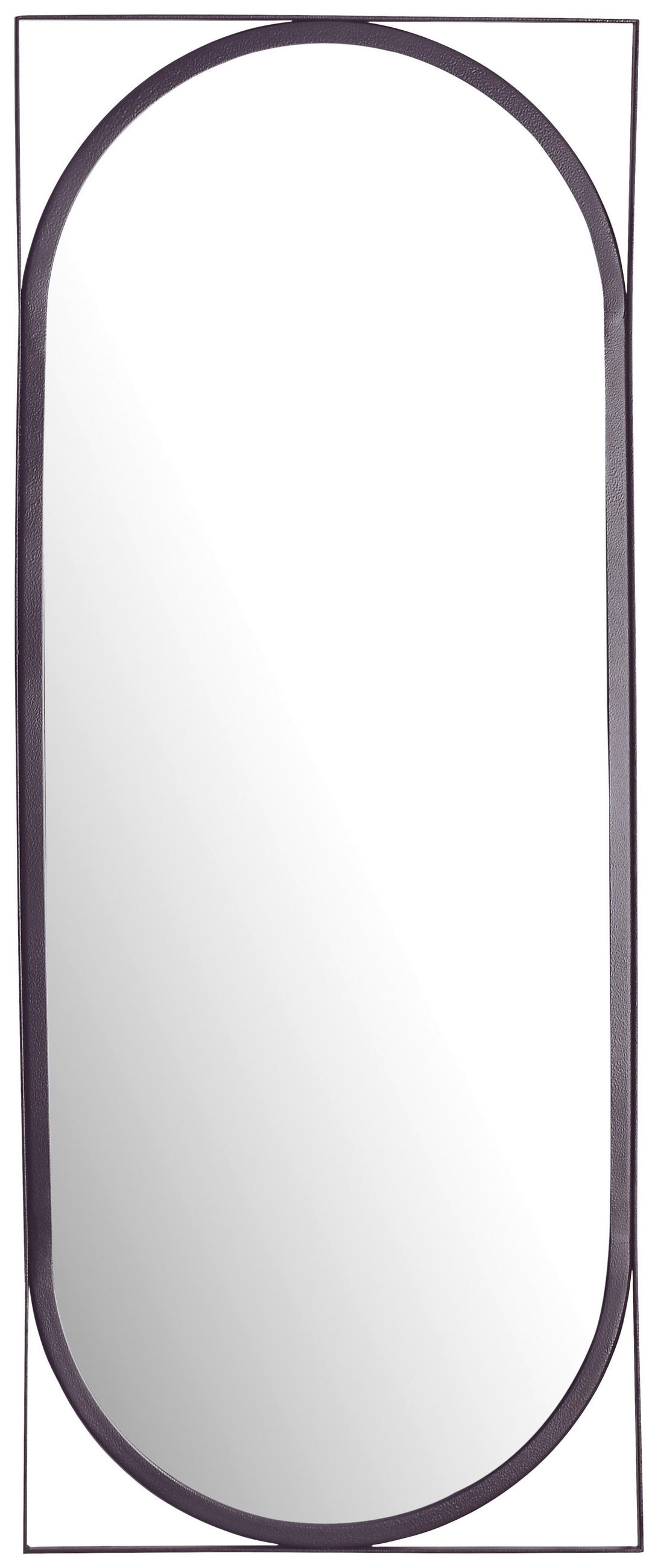STENSKO OGLEDALO, 37/91/2,5 cm steklo  - črna, Design, kovina/steklo (37/91/2,5cm) - MID.YOU