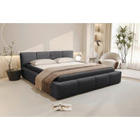 POLSTERBETT 180/200 cm,  in Anthrazit, Lattenrost, Bettkasten,  - Anthrazit/Schwarz, Design, Holz/Textil (180/200cm) - Xora