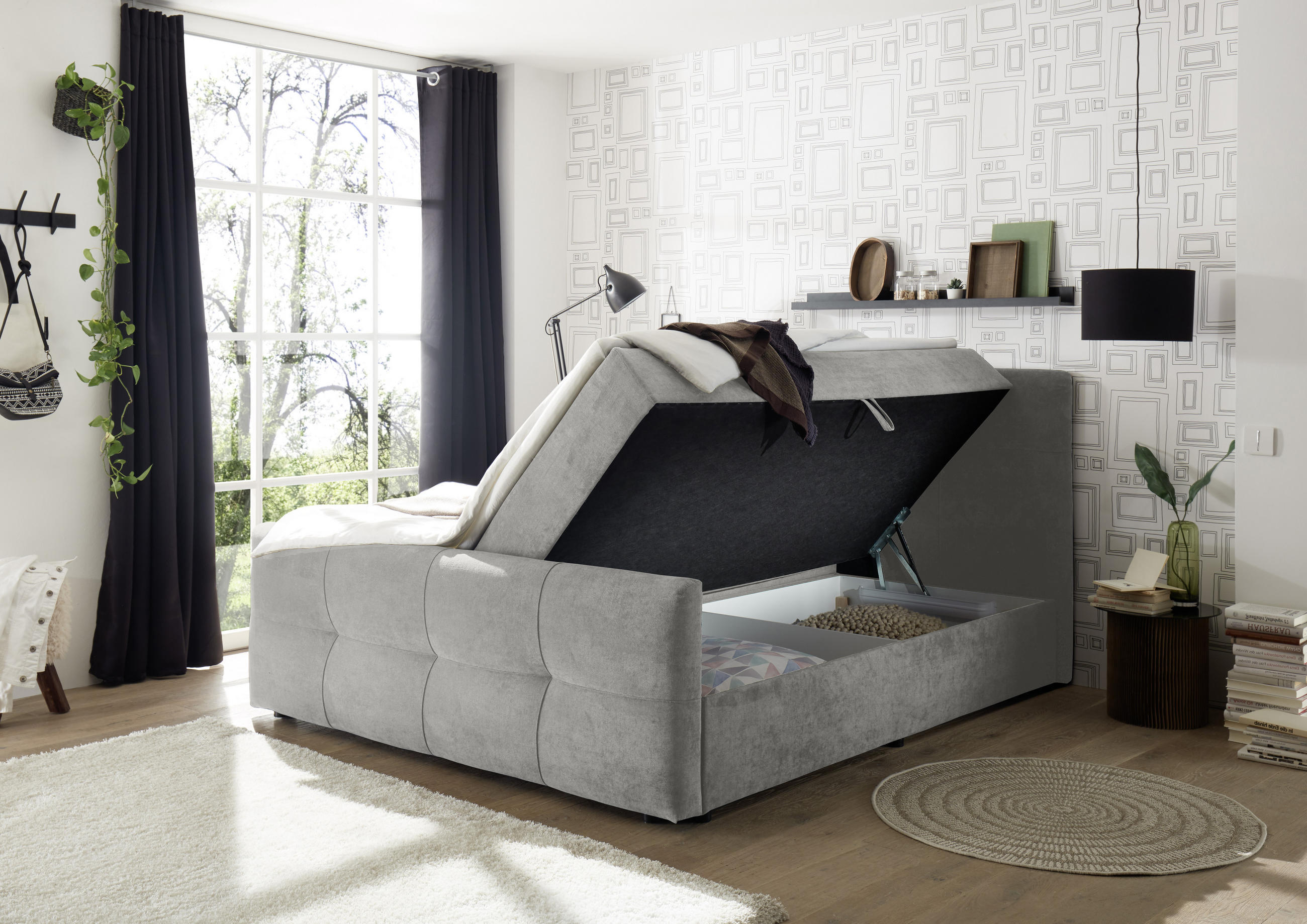 BOXBETT 180/200 cm  in Schlammfarben  - Schlammfarben, MODERN, Kunststoff/Textil (180/200cm) - MID.YOU