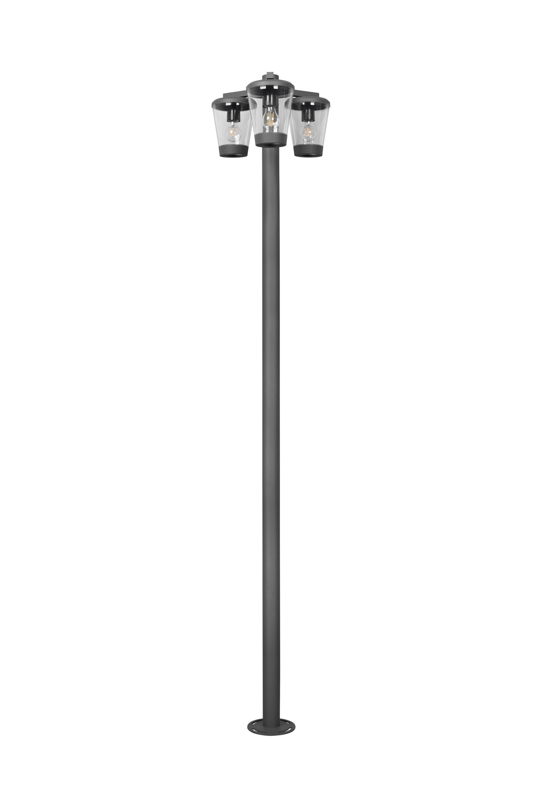 AUSSENSTEHLEUCHTE - Klar/Anthrazit, Design, Kunststoff/Metall (44,6/220cm) - Trio Leuchten
