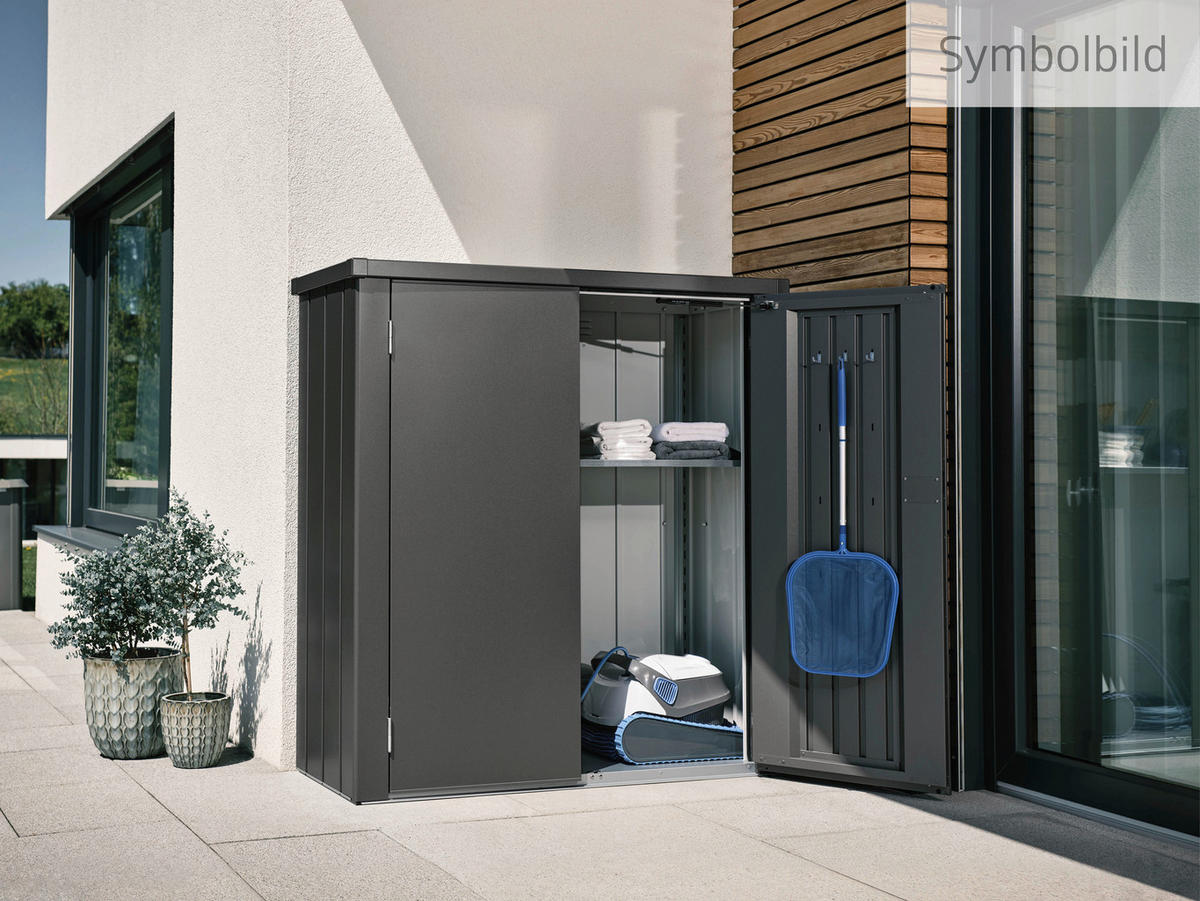 GERÄTESCHRANK 132/140/87 cm  - Dunkelgrau, Design, Metall (132/140/87cm) - Biohort