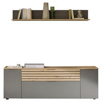 WOHNWAND 2-teilig  in Eiche Artisan, Grau  177/59,4/37 cm  - Schwarz/Eiche Artisan, Design, Holzwerkstoff/Kunststoff (177/59,4/37cm) - MID.YOU