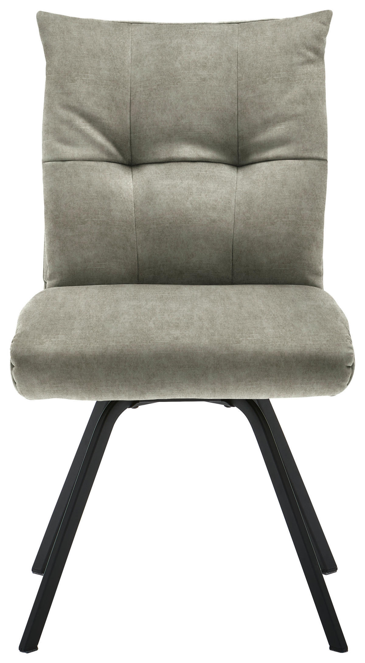 STUHL  in Velours Textil  - Greige/Schwarz, Design, Textil/Metall (50/82/68cm) - Welnova