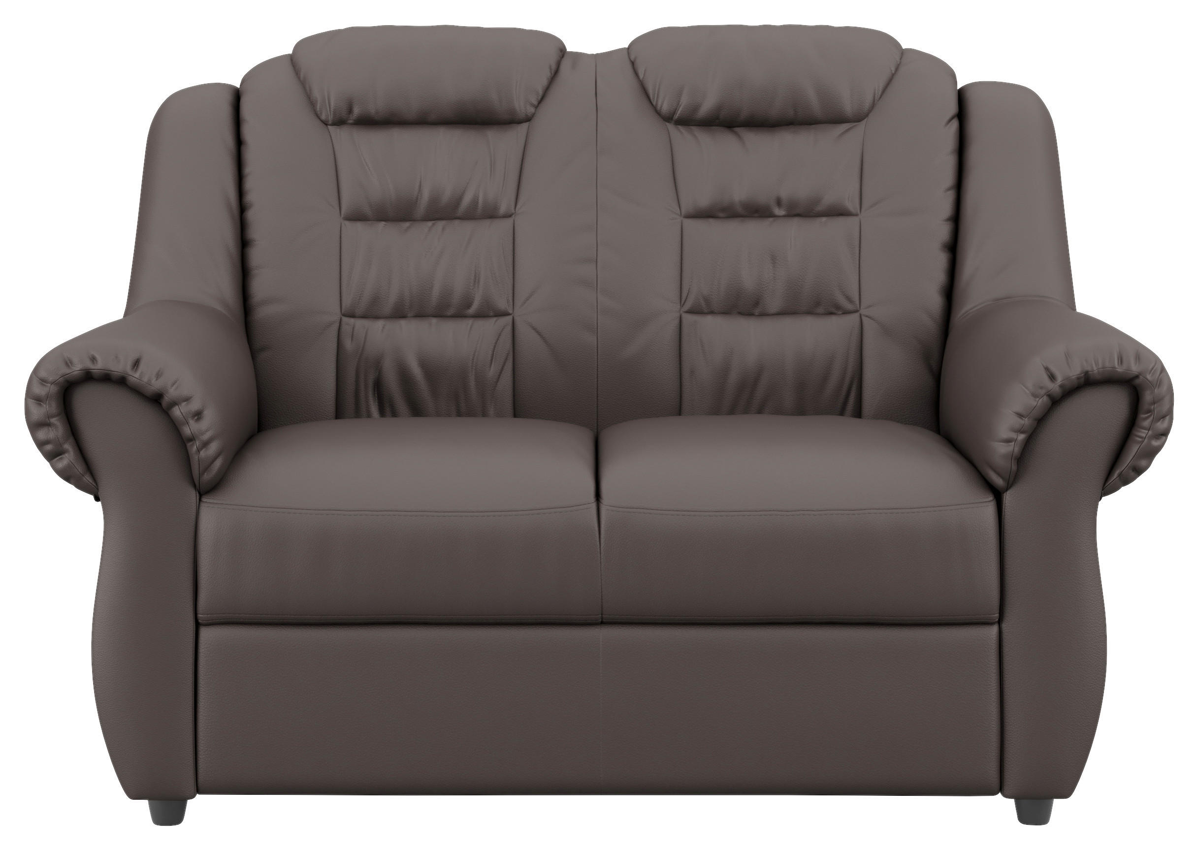 2-SITZER-SOFA in Lederlook Braun  - Schwarz/Braun, Konventionell, Kunststoff/Textil (145/102/101cm) - Livetastic