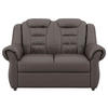 2-SITZER-SOFA in Lederlook Braun  - Schwarz/Braun, Konventionell, Kunststoff/Textil (145/102/101cm) - Livetastic