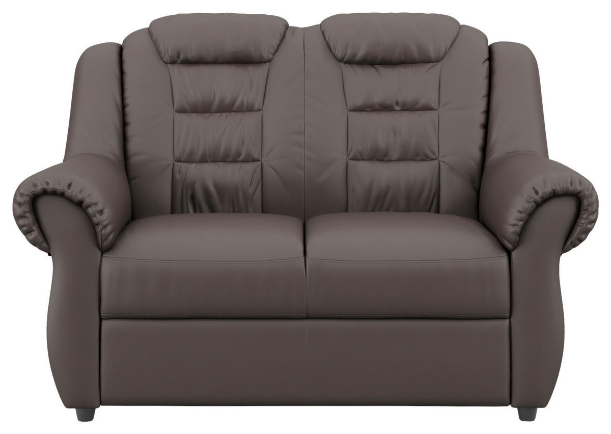 2-SITZER-SOFA in Lederlook Braun  - Schwarz/Braun, Konventionell, Kunststoff/Textil (145/102/101cm) - Livetastic