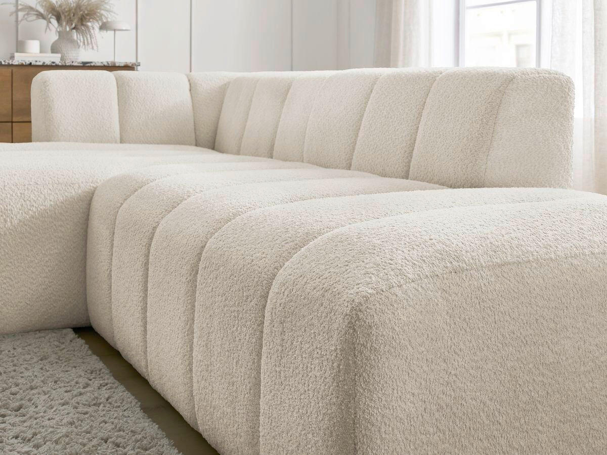 ECKSOFA  ANNECY Beige Bouclé  - Beige/Schwarz, MODERN, Kunststoff/Textil (170/262cm)