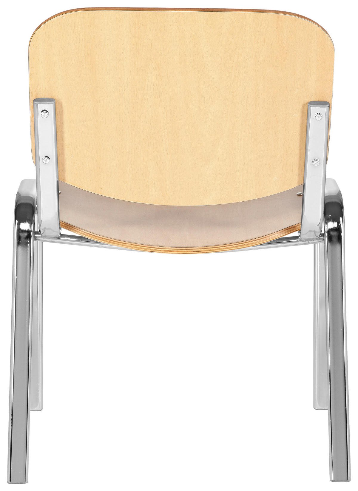 BESUCHERSTUHL Buchefarben, Chromfarben  - Chromfarben/Buchefarben, Basics, Holz/Metall (58/81/48cm) - MID.YOU
