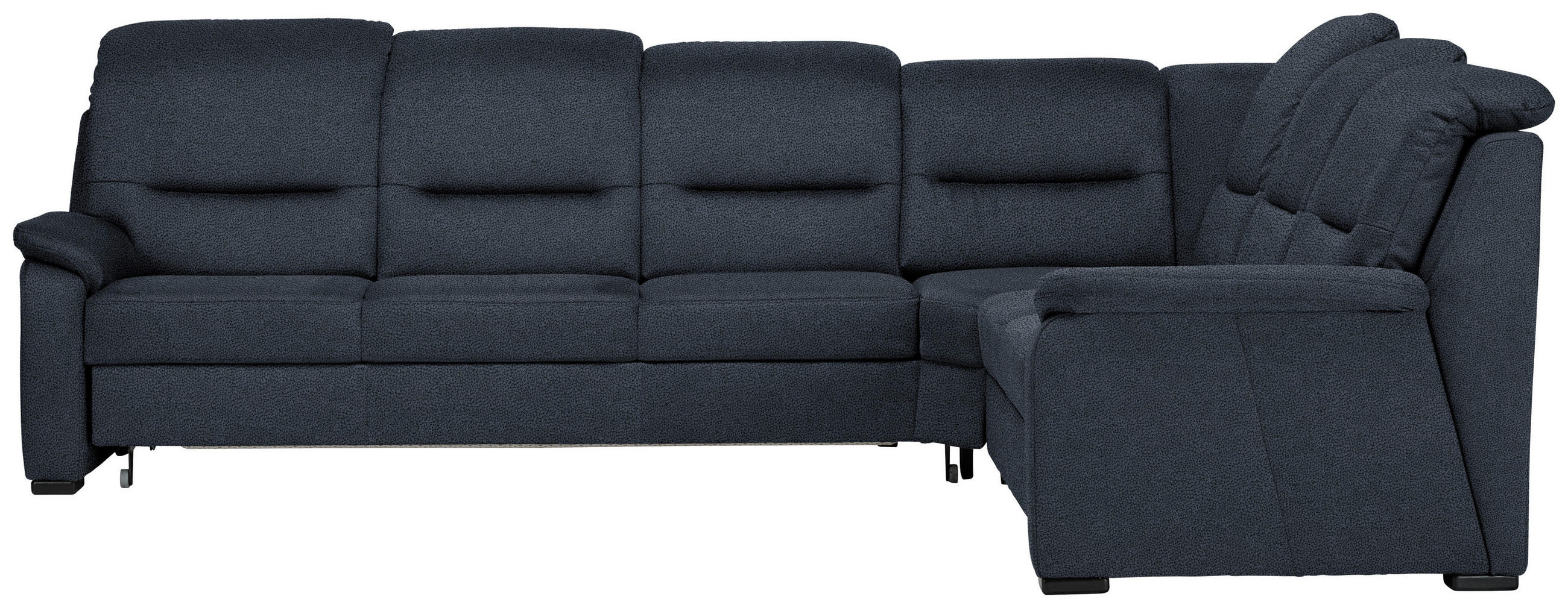 ECKSOFA in Mikrofaser Blau  303/245 cm  - Blau/Schwarz, KONVENTIONELL, Holz/Textil (303/245cm) - Beldomo Comfort