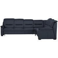 ECKSOFA in Mikrofaser Blau  - Blau/Schwarz, Konventionell, Holz/Textil (303/245cm) - Beldomo Comfort