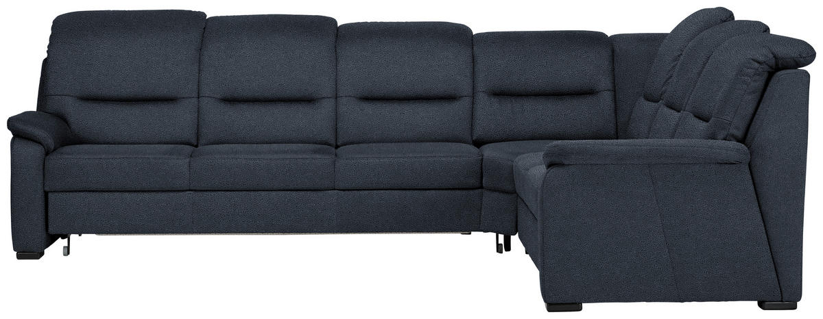 ECKSOFA in Mikrofaser Blau  - Blau/Schwarz, Konventionell, Holz/Textil (303/245cm) - Beldomo Comfort