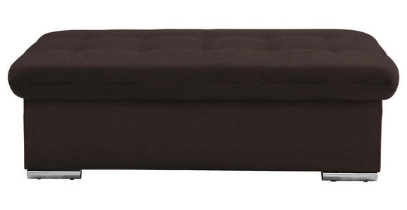 HOCKER in Textil Dunkelbraun  - Dunkelbraun/Silberfarben, Design, Textil/Metall (137/43/74cm) - Cantus