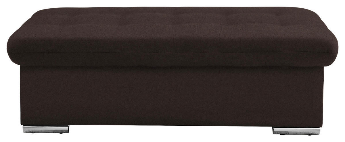 HOCKER Flachgewebe Dunkelbraun  - Dunkelbraun/Silberfarben, Design, Textil/Metall (137/43/74cm) - Cantus