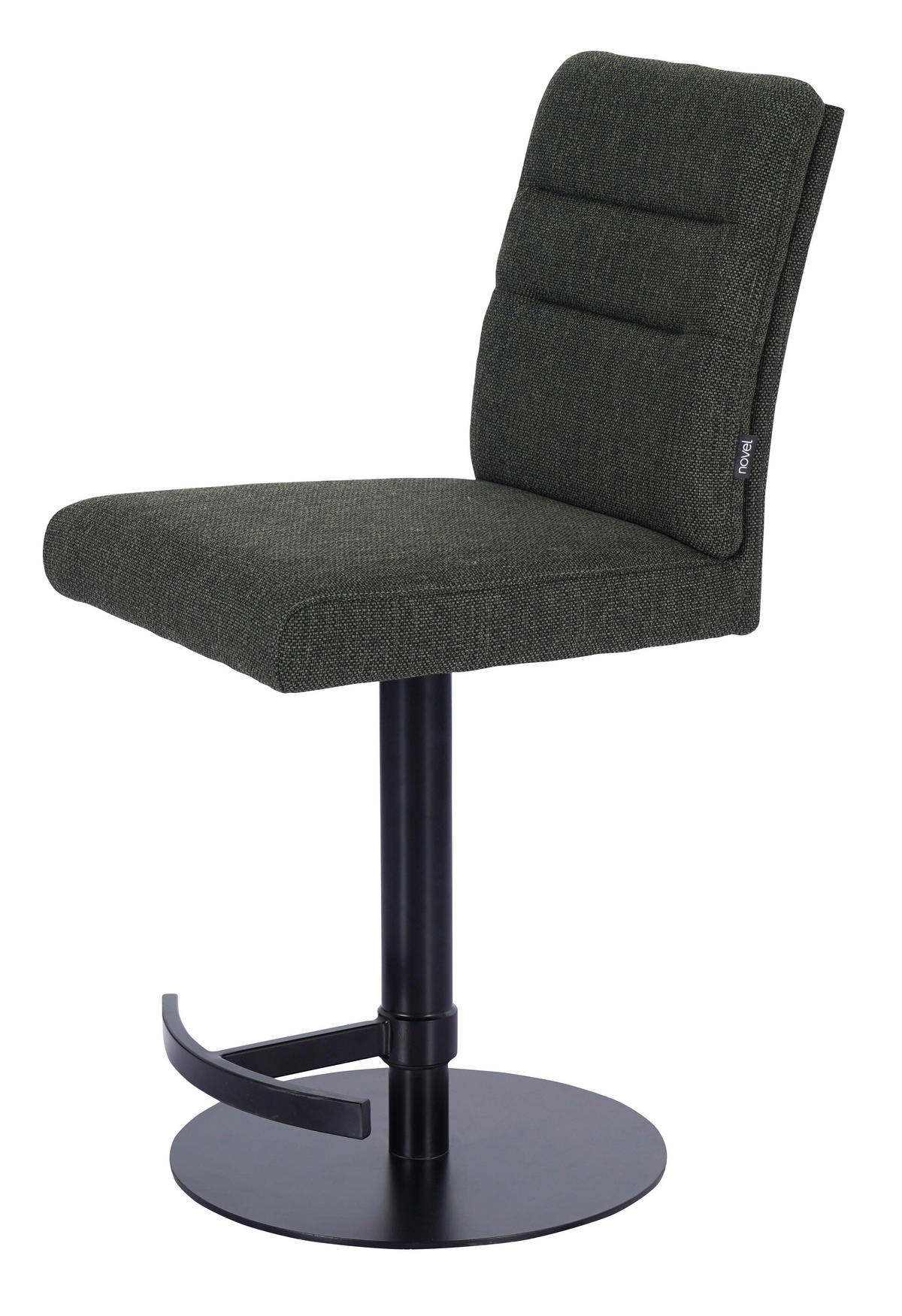 BARSKI STOL, zelena  - barve nerjavečega jekla/zelena, Design, kovina/tekstil (42/90-115/57cm) - Novel