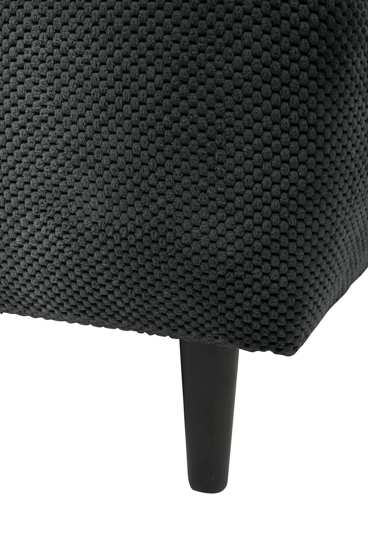 ECKSOFA in Chenille Schwarz  - Schwarz, Konventionell, Holz/Textil (290/160cm) - MID.YOU
