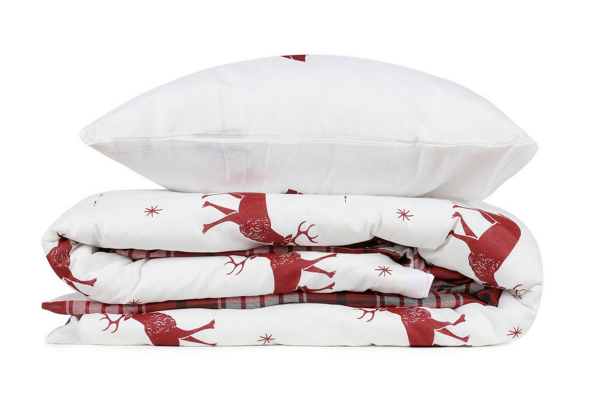 BETTWÄSCHE 2-teilig Geyik - Claret Red 155/200 cm  - Multicolor, Basics, Textil (155/200cm) - X-Mas