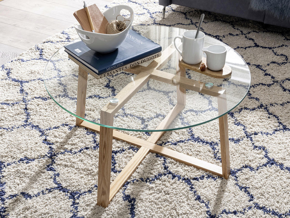 COUCHTISCH in Glas 78/78/41 cm  - Eichefarben/Braun, Modern, Glas/Holz (78/78/41cm) - MID.YOU
