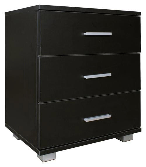 NACHTSCHRANK 45/54/34 cm  - Silberfarben/Schwarz, KONVENTIONELL, Holzwerkstoff/Kunststoff (45/54/34cm) - MID.YOU
