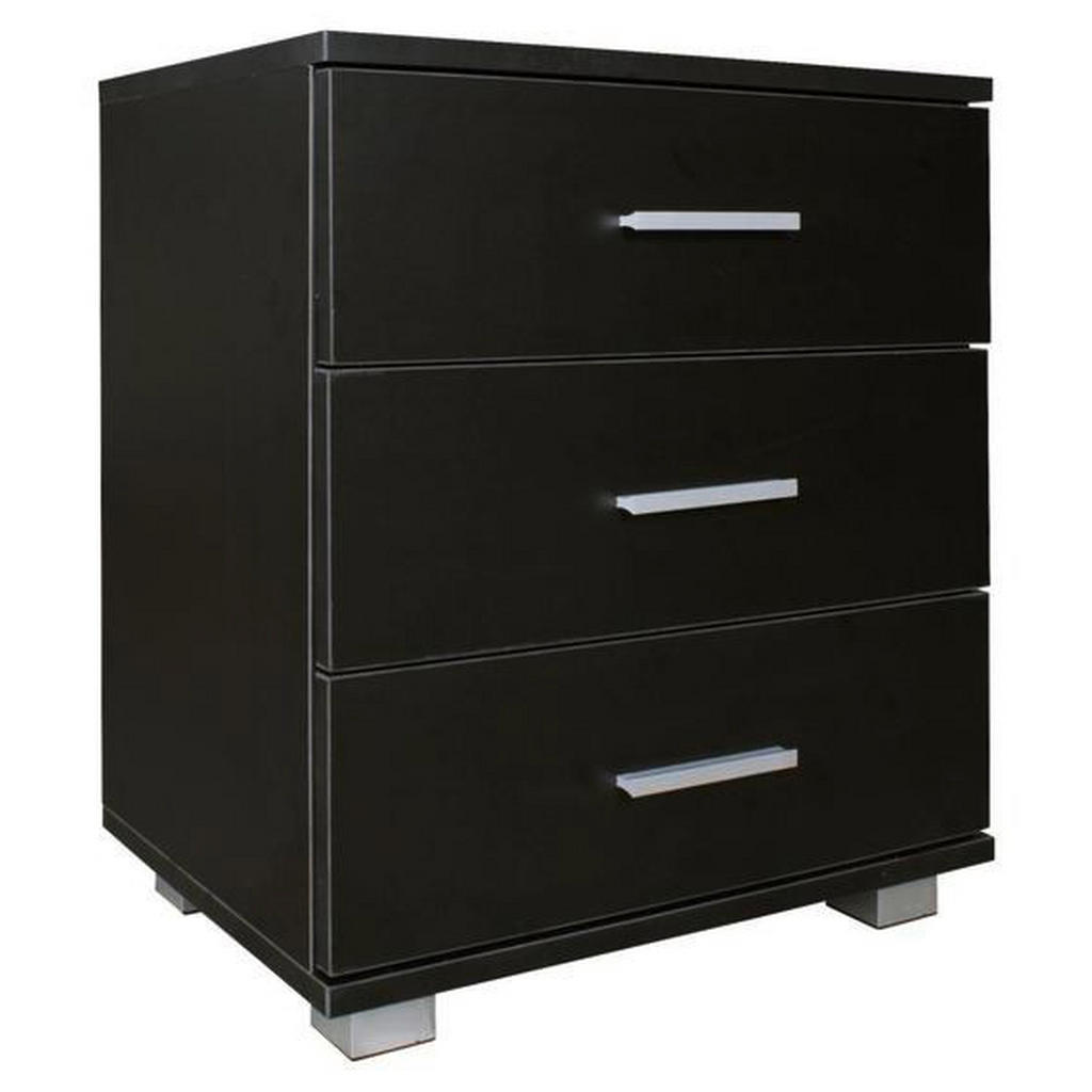Nachtkästchen Schwarz H: 54 cm Nina