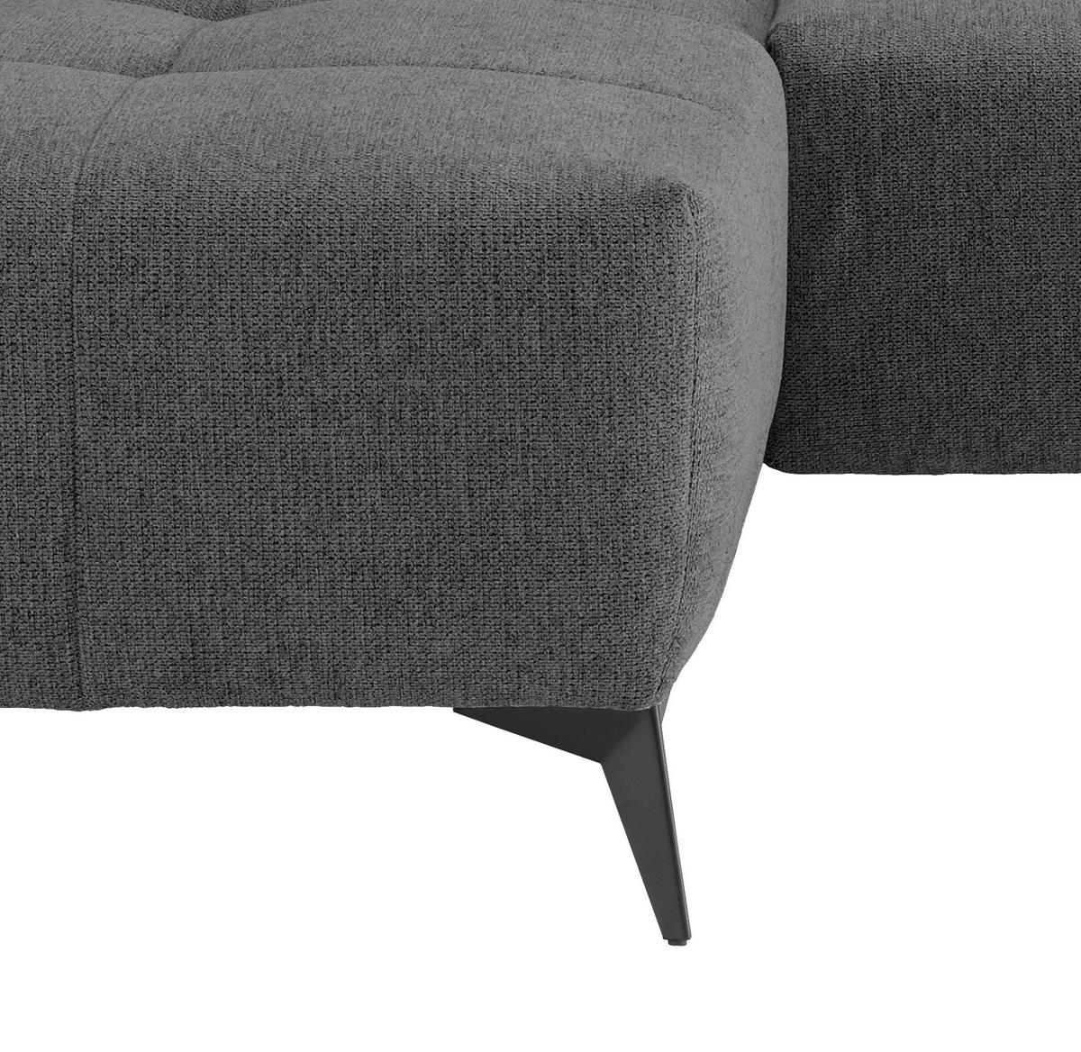 ECKSOFA in Chenille Anthrazit  - Anthrazit/Schwarz, Modern, Textil/Metall (180/258cm) - Livetastic