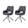 ARMLEHNSTUHL-SET 2 Stück  in Webstoff  - Anthrazit, MODERN, Textil/Metall (57/91/64cm) - MID.YOU