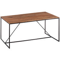 ESSTISCH Akazie massiv rechteckig Naturfarben, Schwarz, Akaziefarben  - Schwarz/Naturfarben, Design, Holz/Metall (180/95/76cm) - home24