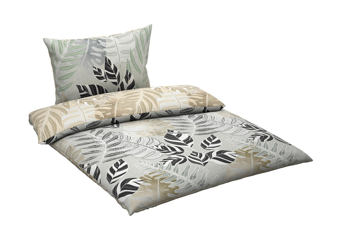 WENDEBETTWÄSCHE 2-teilig Satin 140/200 cm  - Elfenbein, KONVENTIONELL, Textil (140/200cm) - Esposa