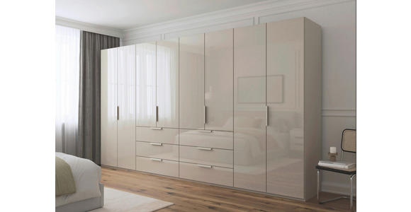 DREHTÜRENSCHRANK 400/223/61 cm,  in Champagner, 8-türig  - Champagner, Basics, Glas/Holzwerkstoff (400/223/61cm) - Novel