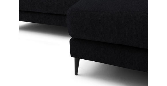 ECKSOFA  in Flachgewebe Schwarz  253/177 cm  - Schwarz, Design, Textil/Metall (253/177cm) - Dieter Knoll