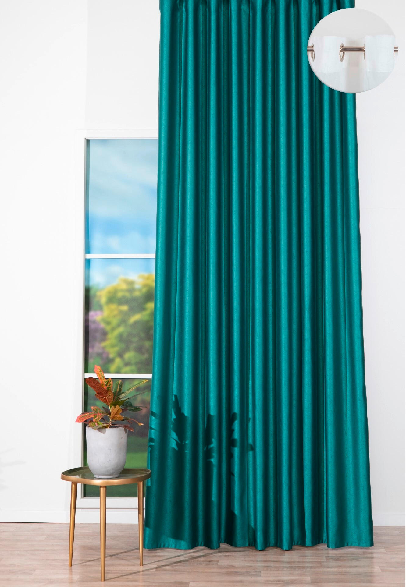 DRAPERIE CONFECțIONATĂ black-out (nu permite trecerea luminii)  - verde, Basics, textil (24/31/4cm)