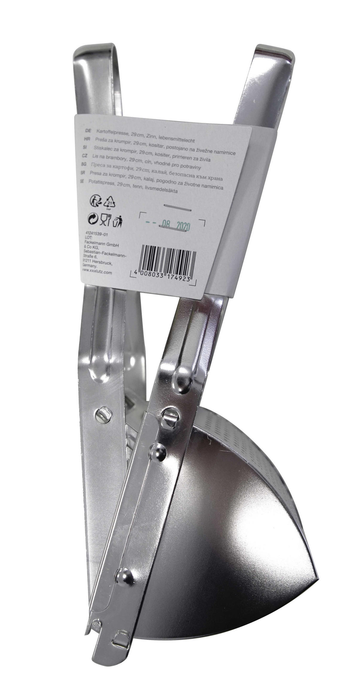 PRESA ZA KROMPIR - srebrna, Osnovno (29cm) - Homeware Profession.