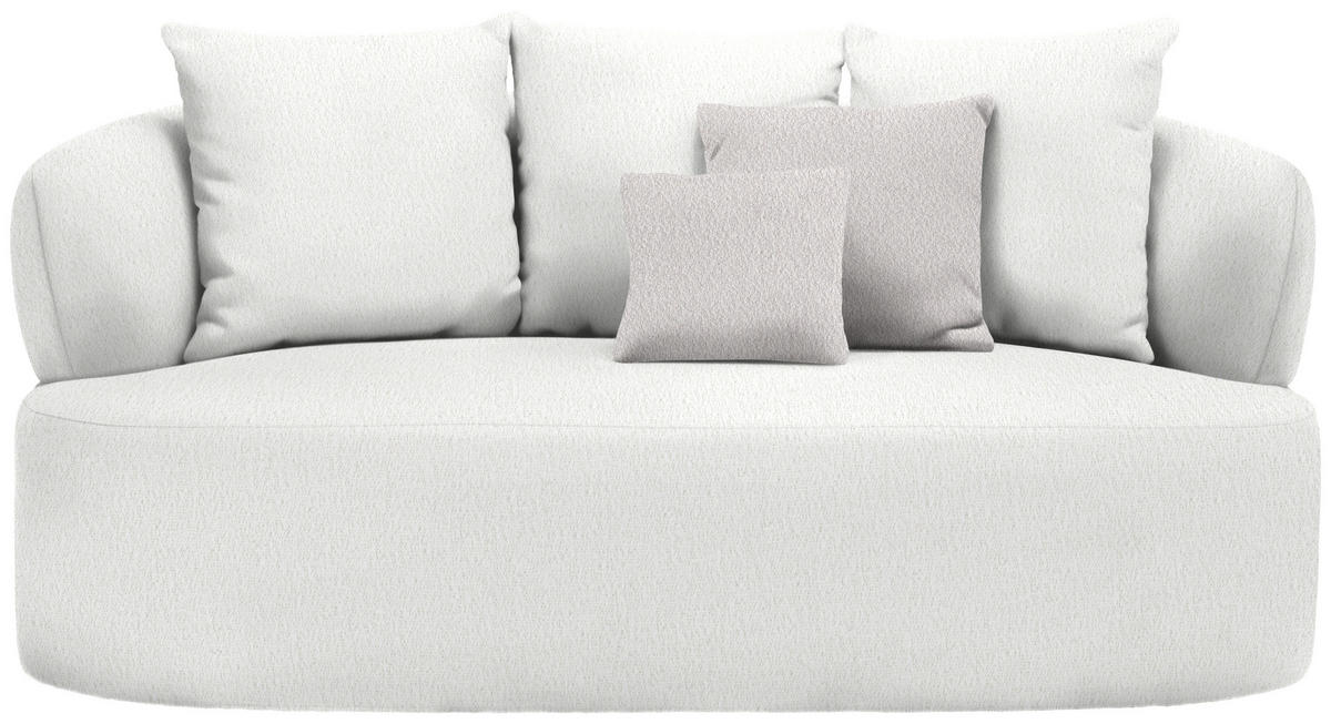 2-SITZER-SOFA in Bouclé Creme  - Creme/Schwarz, MODERN, Kunststoff/Textil (177/86/105cm) - Hom`in