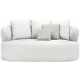 2-SITZER-SOFA in Bouclé Creme  - Creme/Schwarz, MODERN, Kunststoff/Textil (177/86/105cm) - Hom`in