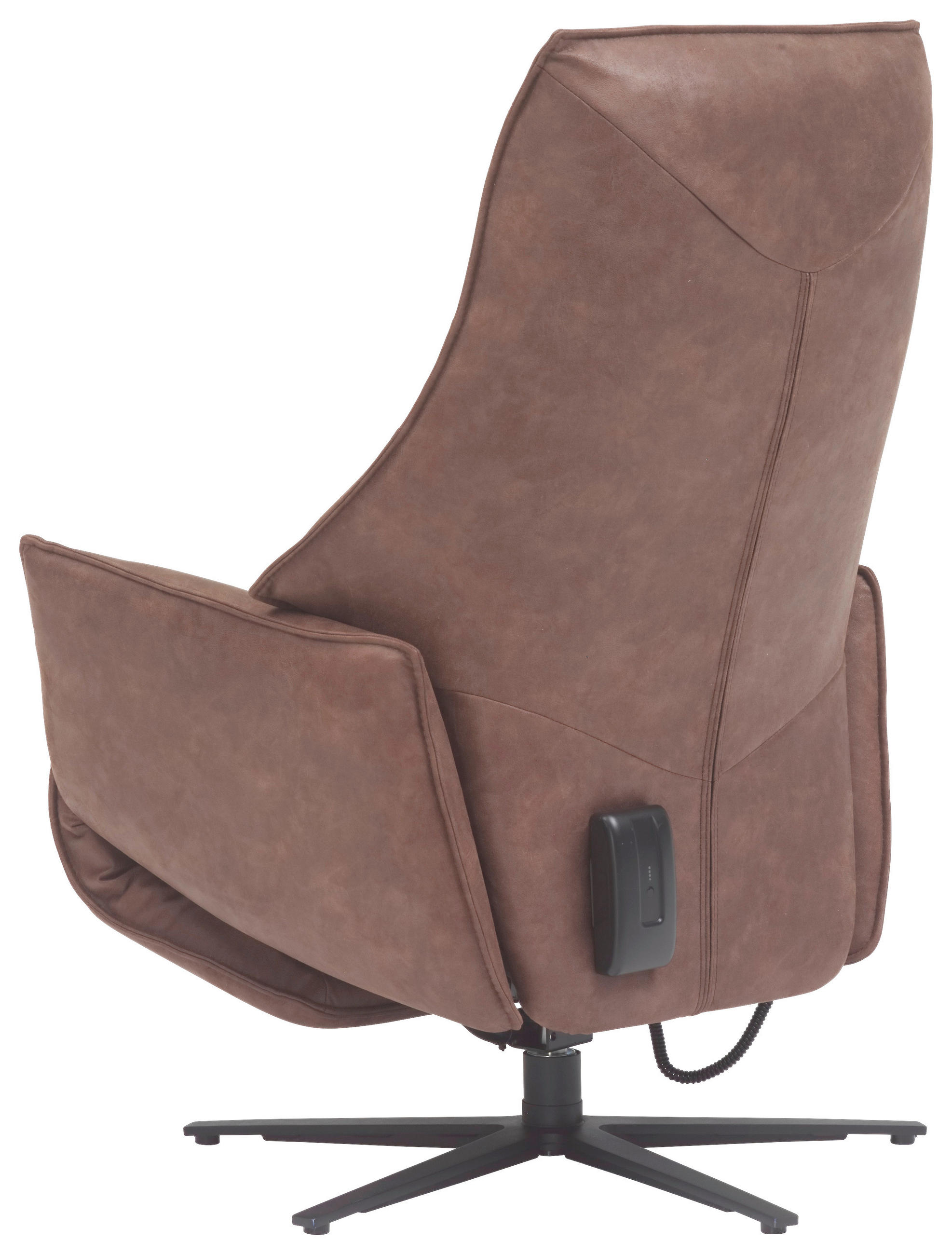 RELAXSESSEL Lederlook Kopfteilverstellung, Fußteilverstellung    - Anthrazit/Braun, Design, Textil/Metall (74/113/84cm) - Himolla