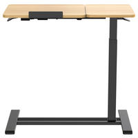 LAPTOPTISCH  Schwarz, Eichefarben Gasdruckfeder höhenverstellbar  - Eichefarben/Schwarz, MODERN, Holzwerkstoff/Kunststoff (78/65,5/105/38cm) - MID.YOU