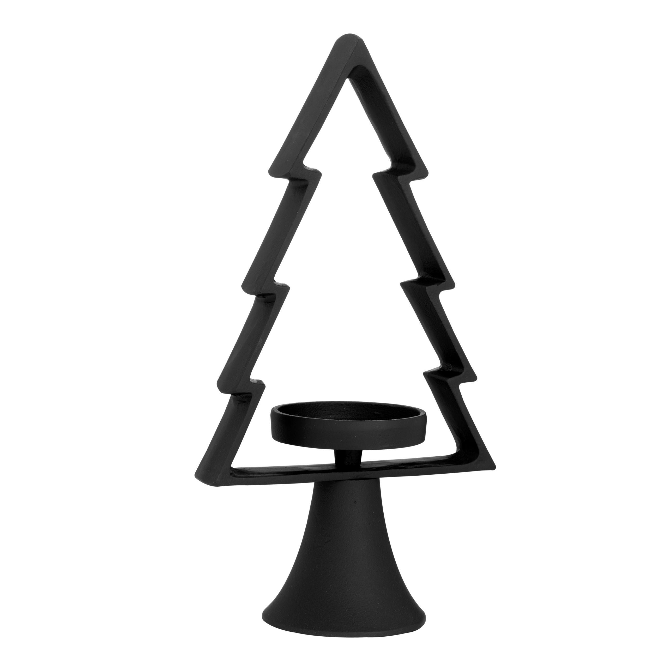 KERZENHALTER - Schwarz, LIFESTYLE, Metall (17/9.5/34cm)