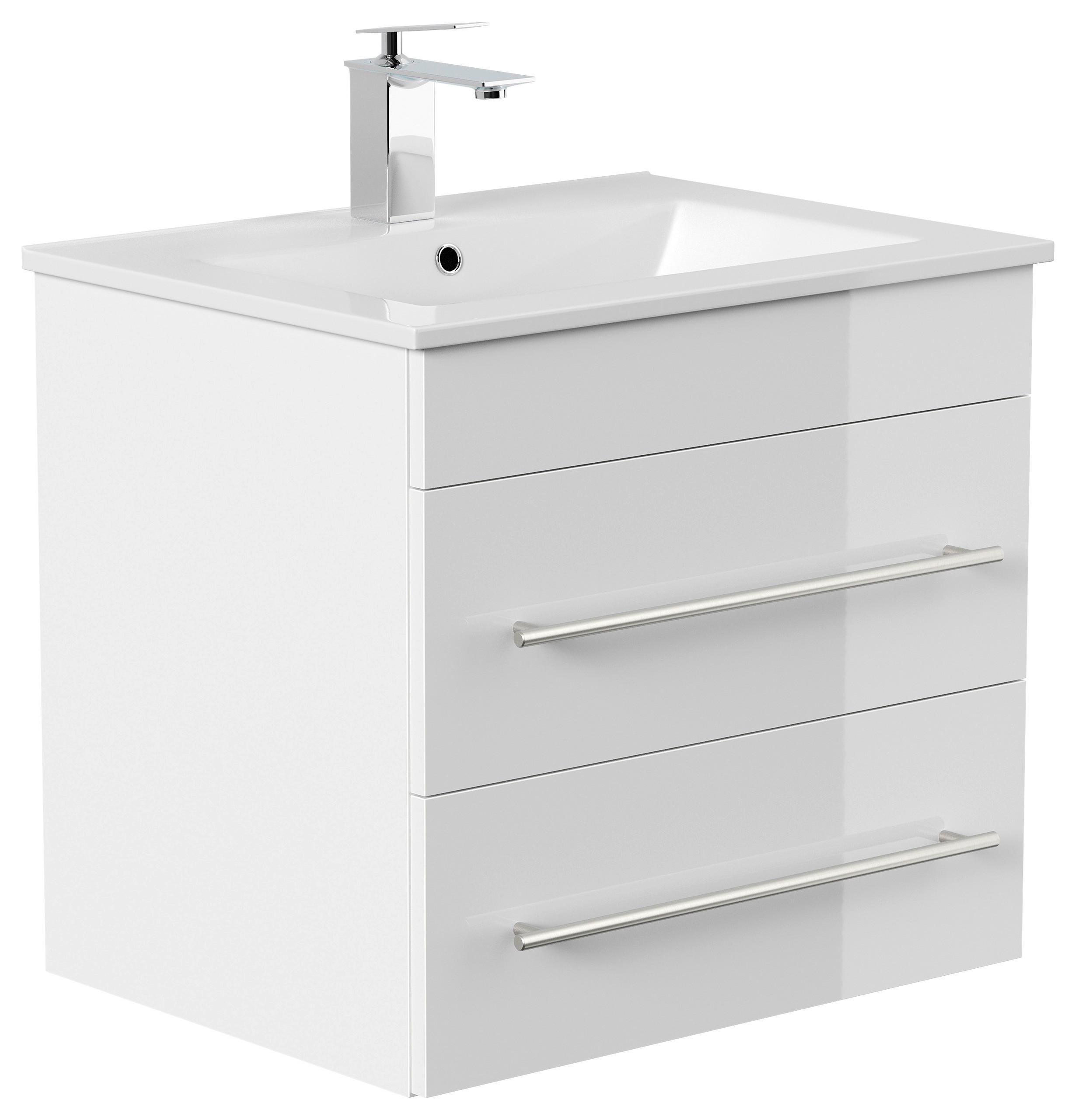 TVÄTTSTÄLL MED KOMMOD 61,5 cm vit högglans /61,5 cm