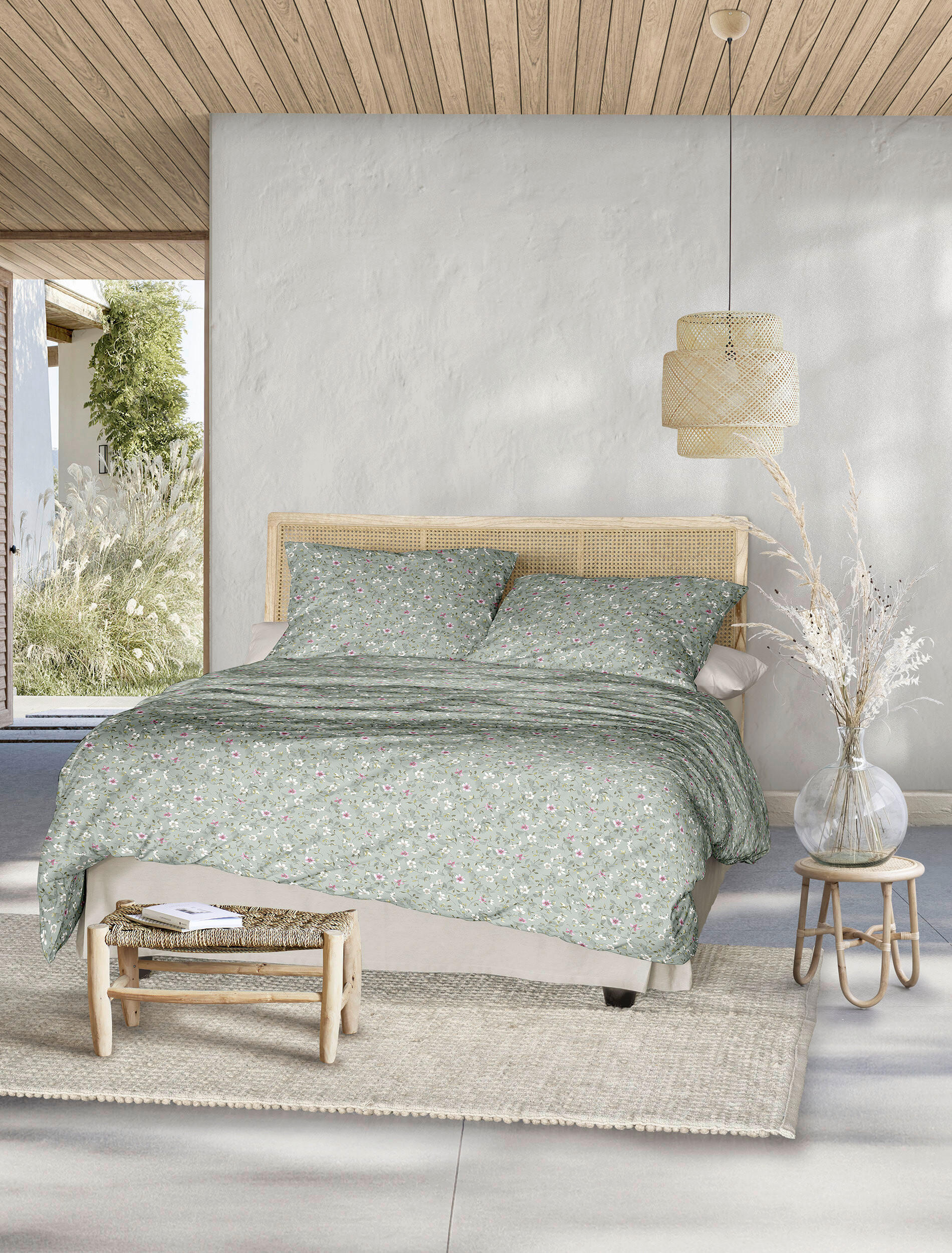 BETTWÄSCHE Makosatin 135/200 cm  - Grün, KONVENTIONELL, Textil (135/200cm) - Irisette