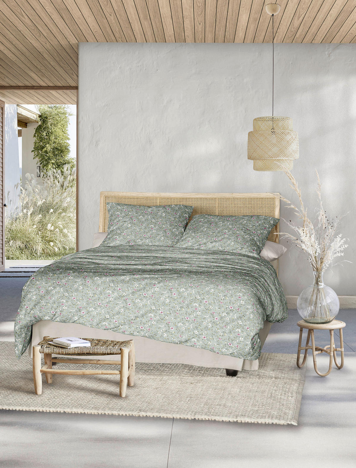 BETTWÄSCHE Makosatin 135/200 cm  - Grün, KONVENTIONELL, Textil (135/200cm) - Irisette