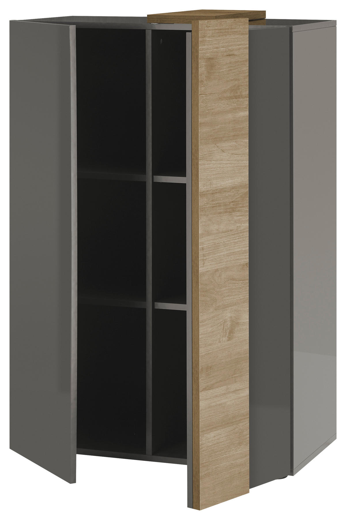 HIGHBOARD Positano  in 78/116/44 cm  - Eichefarben/Dunkelgrau, Basics, Holzwerkstoff (78/116/44cm)