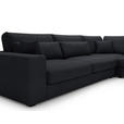 ECKSOFA Schwarz Cord  - Schwarz, KONVENTIONELL, Kunststoff/Textil (314/250cm) - Carryhome