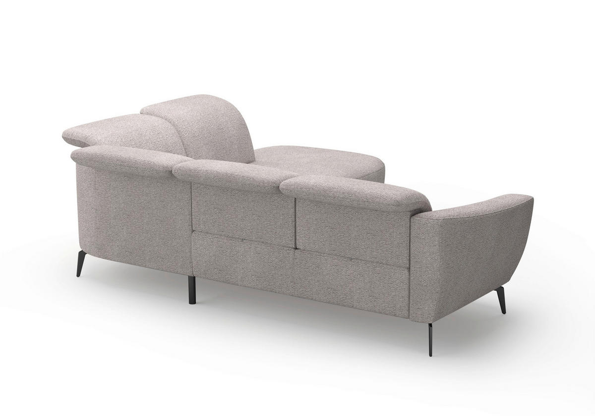 ECKSOFA in Chenille Silberfarben  300/267 cm  - Silberfarben/Schwarz, KONVENTIONELL, Textil/Metall (300/267cm) - Sit & More